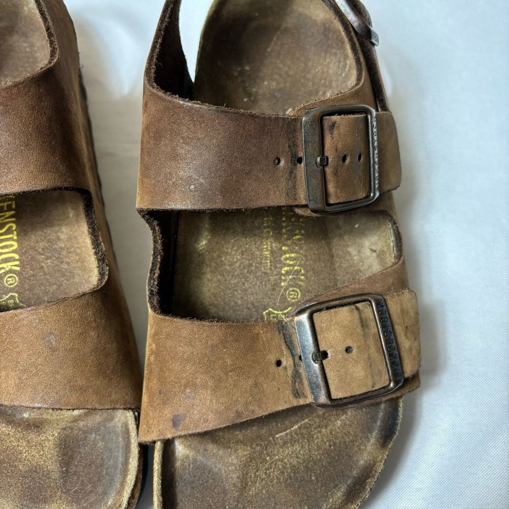 Birkenstock Brown Sandals with Adjustable Straps and Contoured Footbed - Picture 11 of 14